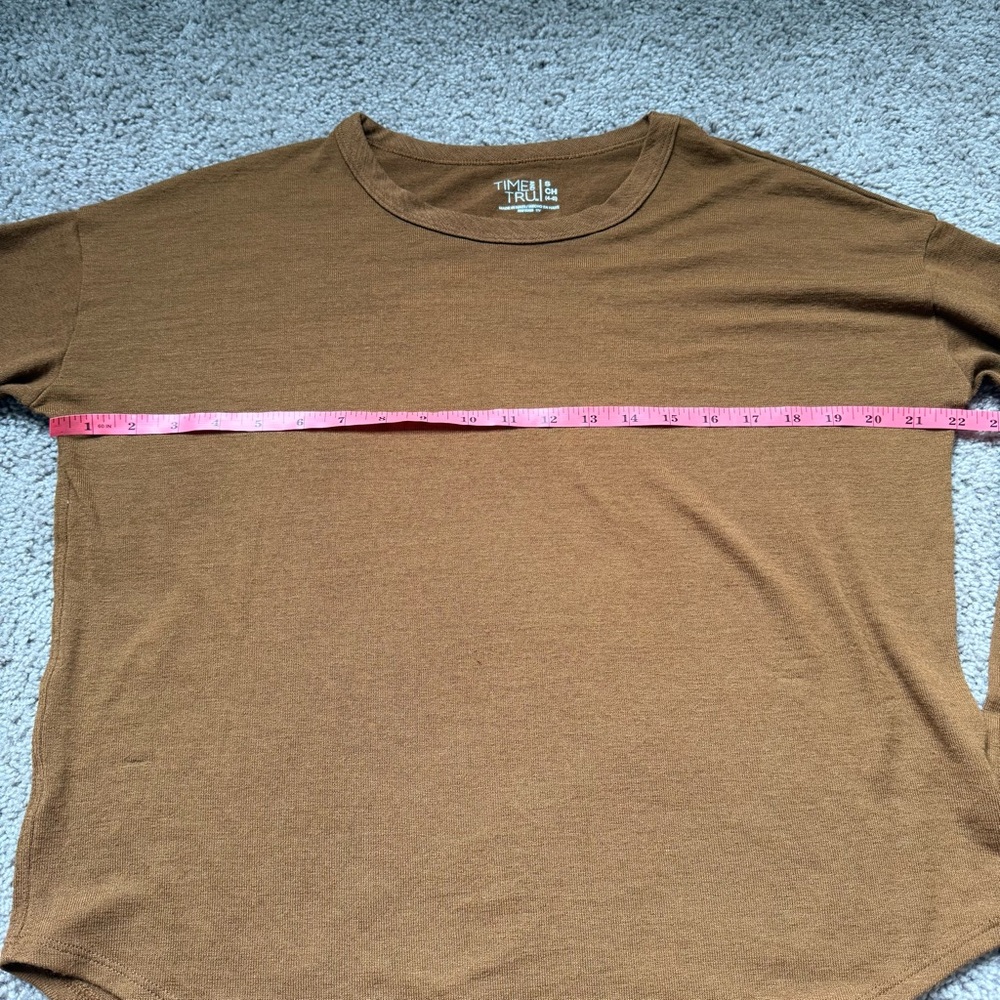 Time and Tru Brown Longsleeve Top Small 4-6 - Picture 3 of 6